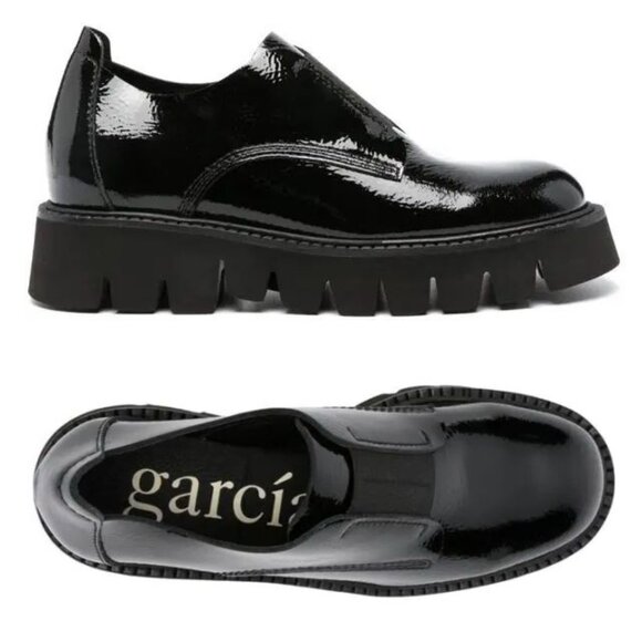 PEDRO GARCIA Silvia Platform Loafers Size 41 11 Black Patent Leather NEW - Picture 5 of 15